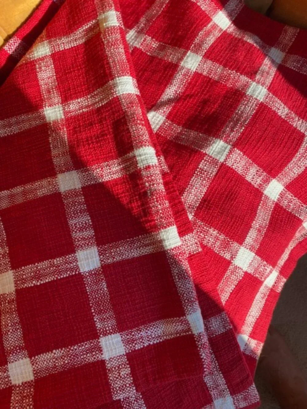 Table Runner, Heavy Cotton, Red and White Gingham, 42